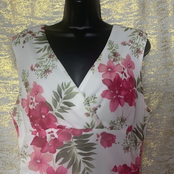 Reitmans oversized floral semi-sheer sleeveless midi dress size 15 - Picture 3 of 9